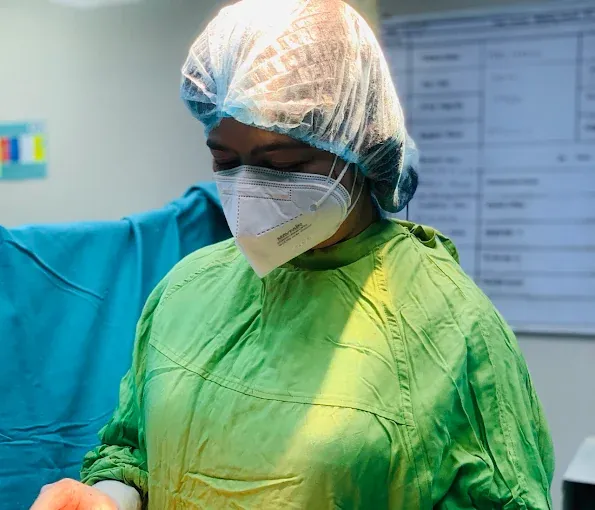 Dr. Bhavya Rathore scrubbed in for surgery